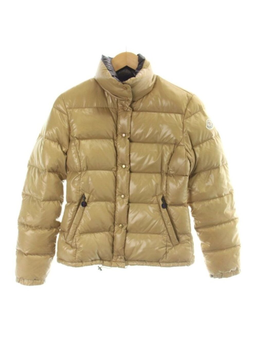 Moncler Clairy Down Jacket Logo Beige Gold Colored 50 1